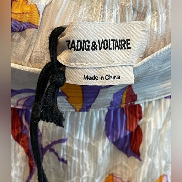 Zadig & Voltaire Joslin lace Jac cut flowers High Low silk blend Skirt 36. NWT - Picture 6 of 9